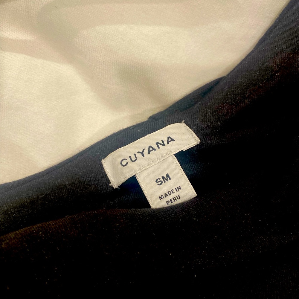 Cuyana Tarzan, ruffle at bottom black dress